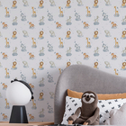 Papel De Parede Aquarela Infantil Branco Animais Fofinhos Saf