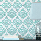 Papel De Parede Arabesco Azul Adesivo Rolo 2,70m