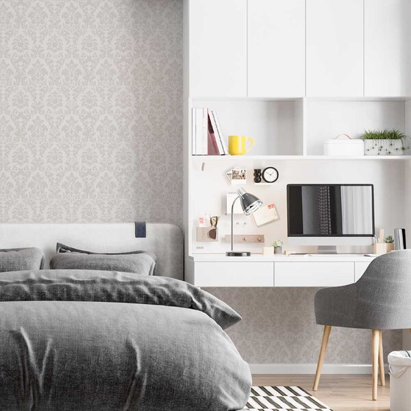 Papel De Parede Arabesco Branco 1,0m