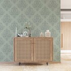 Papel De Parede Arabesco Verde Desbotado 1,0m
