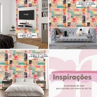 Papel De Parede Auto Adesivo Colagem Lambe Lambe Colorida Dec