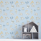 Papel De Parede Auto Adesivo Elefante Fofinho Infantil Azul Q