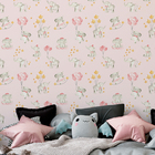 Papel De Parede Auto Adesivo Elefante Fofinho Infantil Rosa Q