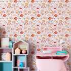 Papel De Parede Auto Adesivo Infantil Aquarela Arco-iris Colo