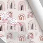 Papel De Parede Auto Adesivo Infantil Aquarela Arco-iris Rosa