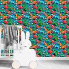 Papel De Parede Auto Adesivo Infantil Azul Dinossauro Colorid