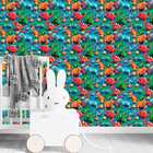 Papel De Parede Auto Adesivo Infantil Azul Dinossauro Colorid