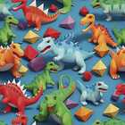 Papel De Parede Auto Adesivo Infantil Azul Dinossauro Colorid