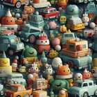 Papel De Parede Auto Adesivo Infantil Bichinhos Fofos Colorid