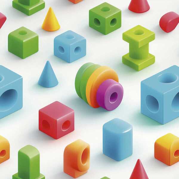 Papel De Parede Auto Adesivo Infantil Bloco De Brinquedos Col