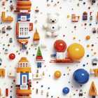 Papel De Parede Auto Adesivo Infantil Brinquedos Coloridos La