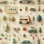 Papel De Parede Auto Adesivo Infantil Carro Espacial Branco V