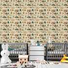 Papel De Parede Auto Adesivo Infantil Carro Espacial Branco V