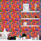 Papel De Parede Auto Adesivo Infantil Colorido Animais Fofos