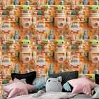 Papel De Parede Auto Adesivo Infantil Colorido Bichinho Fofo