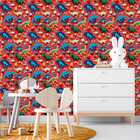 Papel De Parede Auto Adesivo Infantil Vermelho Dinossauro Col