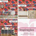 Papel De Parede Auto Adesivo Infantil Vermelho Dinossauro Col