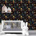 Papel De Parede Auto Adesivo Infantil robô Espacial Colorido