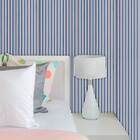 Papel De Parede Auto Adesivo Lavável  Listrado Azul Fino L0080