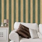 Papel De Parede Auto Adesivo Lavável  Listrado Verde Bandeira