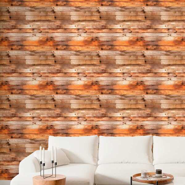 Papel De Parede Auto Adesivo Madeira Demolição Clara Decorati