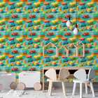 Papel De Parede Auto Adesivo Quarto Bebê Carrinho Colorido In