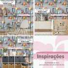 Papel De Parede Auto Adesivo Quarto Infantil Cinza Decorativo