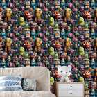 Papel De Parede Auto Adesivo Robô Colorido Infantil Decorado