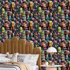 Papel De Parede Auto Adesivo Robô Colorido Infantil Decorado