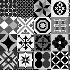 Papel De Parede Auto-adesivo Tema Azulejo Escala De Cinza Ppp