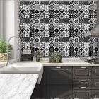 Papel De Parede Auto-adesivo Tema Azulejo Escala De Cinza Ppp