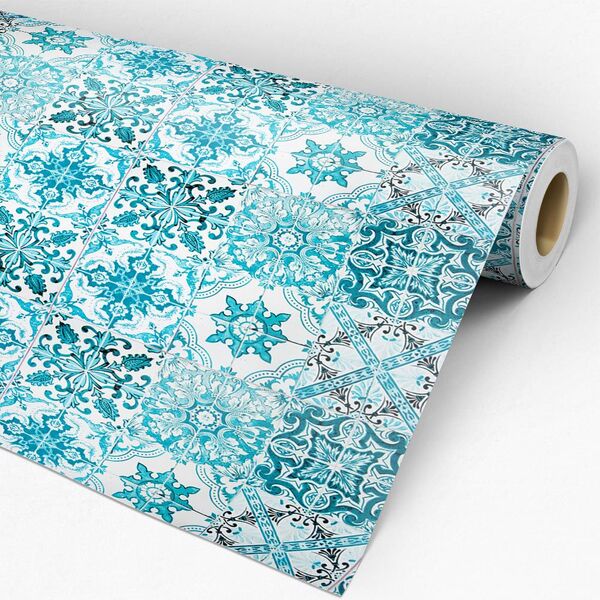 Papel De Parede Auto-adesivo Tema Pastilha E Azulejo Pppa-044