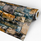 Papel De Parede Auto-adesivo Tema Pedras E Tijolos Pppt-061 -