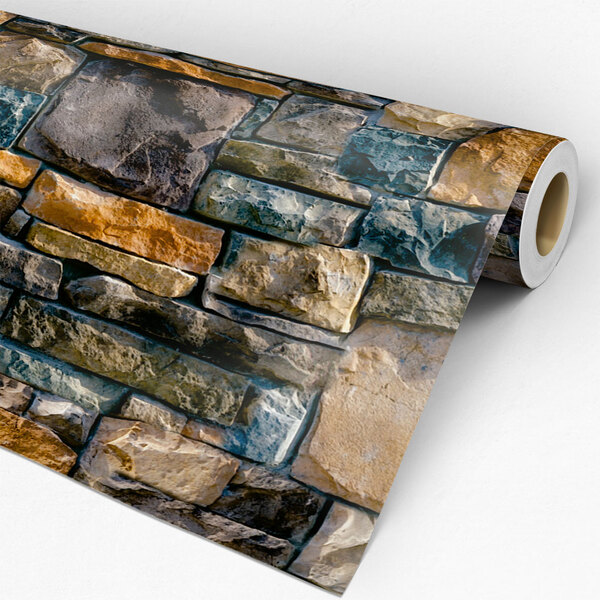 Papel De Parede Auto-adesivo Tema Pedras E Tijolos Pppt-061 -