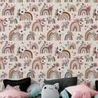 Papel De Parede Auto Colante Aquarela Infantil Floral Colorid