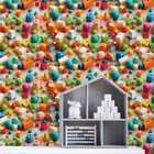 Papel De Parede Auto Colante Bloquinhos Coloridos Infantil De