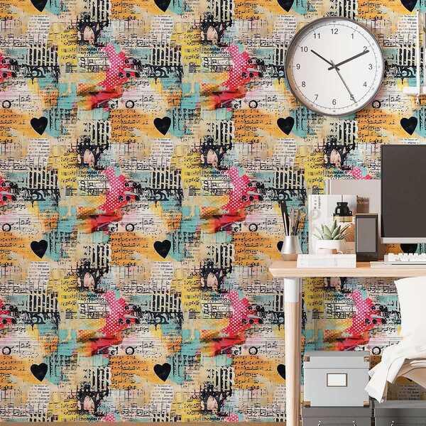 Papel De Parede Auto Colante Colagem Lambe Lambe Colorido Rús