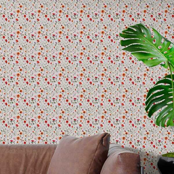 Papel De Parede Auto Colante Floral Delicado Rosas Decorativa