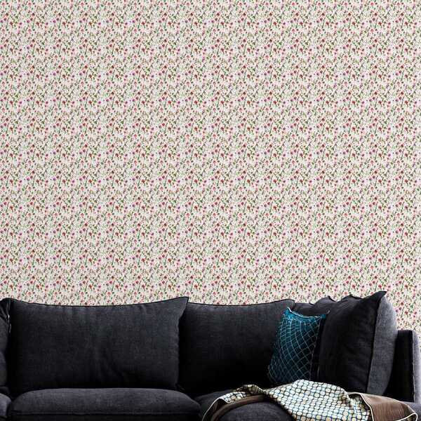 Papel De Parede Auto Colante Floral Primavera Rosa Delicado D