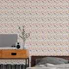 Papel De Parede Auto Colante Folhagem Verde Flores Roxas Natu