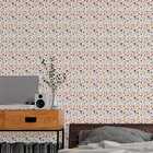 Papel De Parede Auto Colante Folhagem Verde Flores Roxas Natu