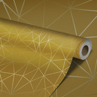 Papel De Parede Auto Colante Gold Linhas Geométricas 12m