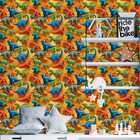 Papel De Parede Auto Colante Infantil Amarelo Dinossauro Colo