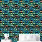 Papel De Parede Auto Colante Infantil Azul Brinquedinhos Quar