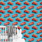 Papel De Parede Auto Colante Infantil Azul Carrinho Vermelho