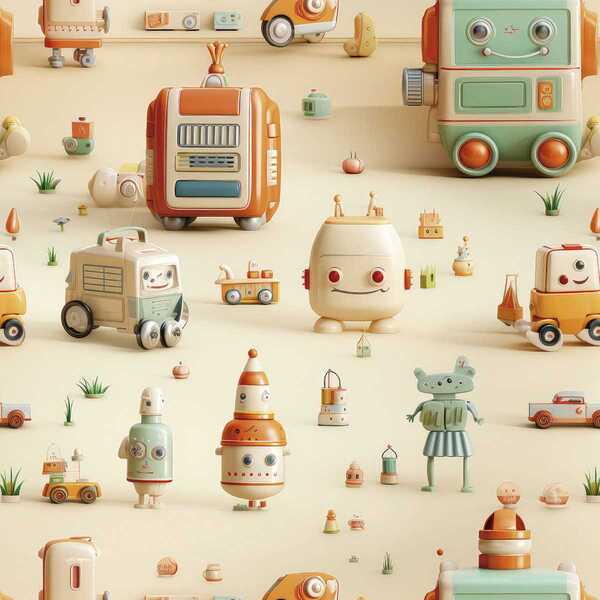 Papel De Parede Auto Colante Infantil Brinquedinho Fofo Decor