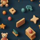 Papel De Parede Auto Colante Infantil Brinquedinhos Coloridos