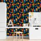 Papel De Parede Auto Colante Infantil Brinquedinhos Coloridos