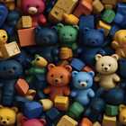 Papel De Parede Auto Colante Infantil Brinquedinhos Coloridos