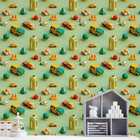 Papel De Parede Auto Colante Infantil Carrinhos Coloridos Dec